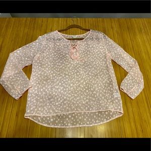 J Crew size medium sheer pink blouse